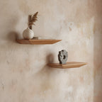 Craftsman Teakhouten Wandplank Set van 2 (25 cm)