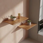 Craftsman Teakhouten Wandplank Set van 2 (25 cm)