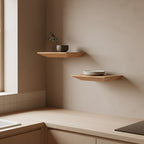 Craftsman Teakhouten Wandplank Set van 2 (25 cm)