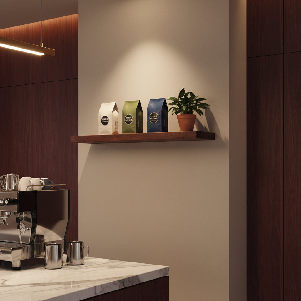 WarmWood zwevende wandplank - FSC-gerecycled hout - 80x18x3,8 cm