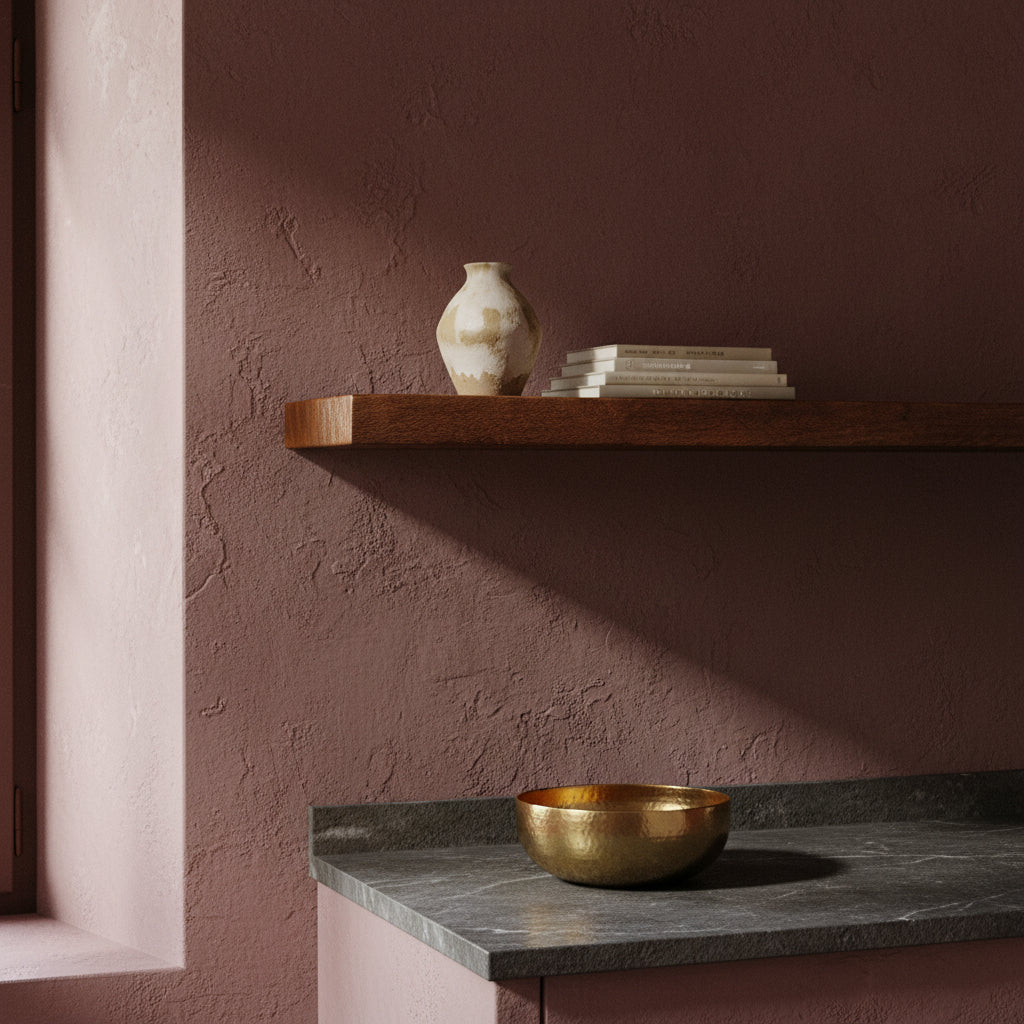 WarmWood zwevende wandplank - FSC-gerecycled hout - 80x18x3,8 cm