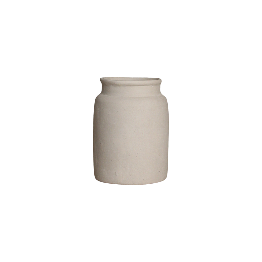 Krijtkleurige decoratieve vaas Mandore M - 22x22x31 cm