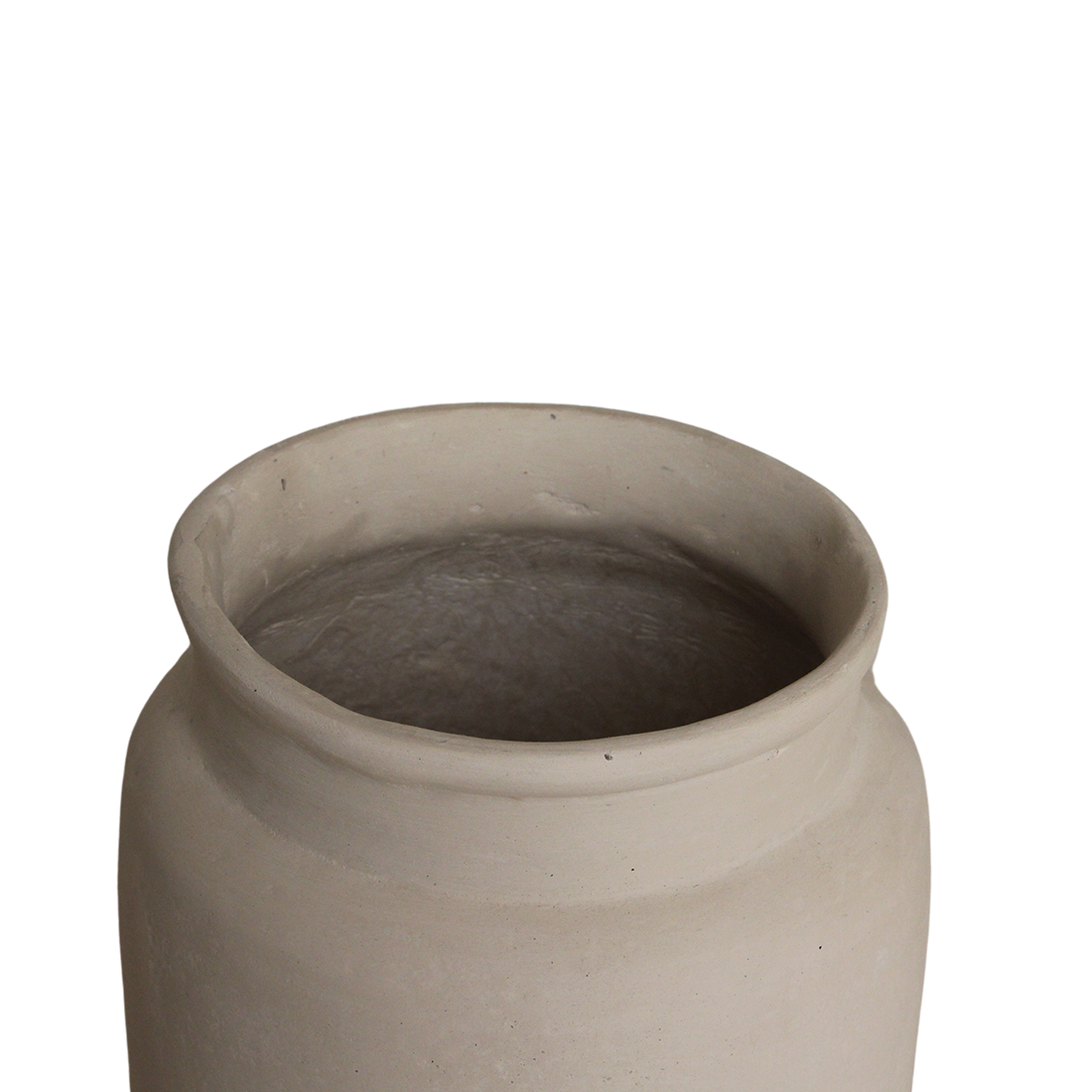 Krijtkleurige decoratieve vaas Mandore M - 22x22x31 cm