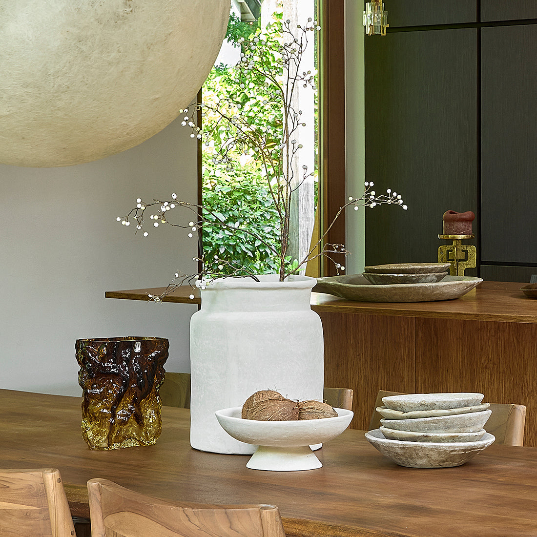 Krijt decoratieve vaas Mandore L - 37,5 x 37,5 x 35 cm