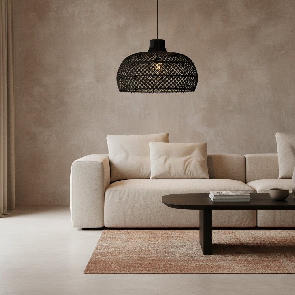 Maze rotan hanglamp zwart - Ø 57 x 36 cm