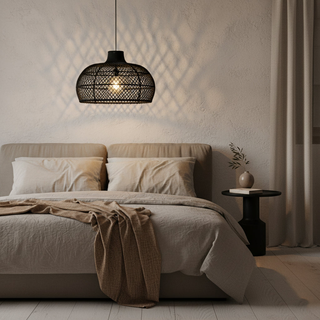 Maze rotan hanglamp zwart - Ø 57 x 36 cm