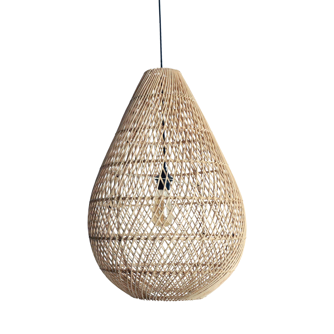 Maze druppel rotan hanglamp naturel -Ø 45x65 cm