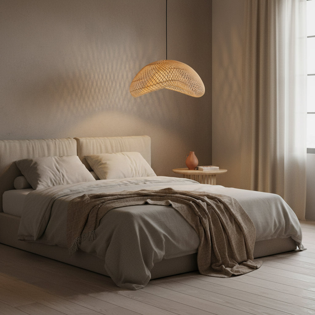 Maze rotan hanglamp organisch L - Ø 57 x 31 cm