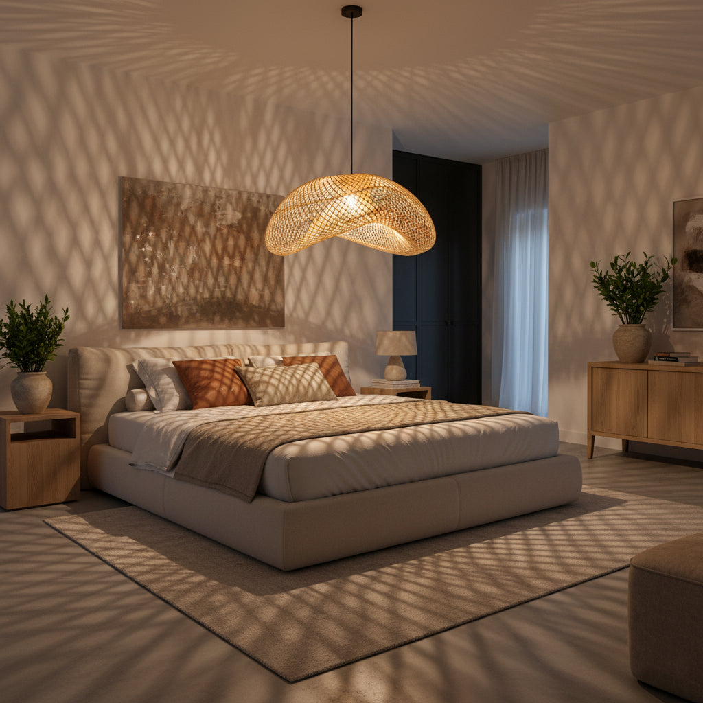 Maze rotan hanglamp organisch XL - Ø 75x31 cm