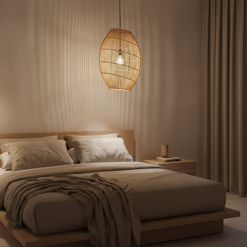 Luna rotan hanglamp Halo - Ø 40x60 cm