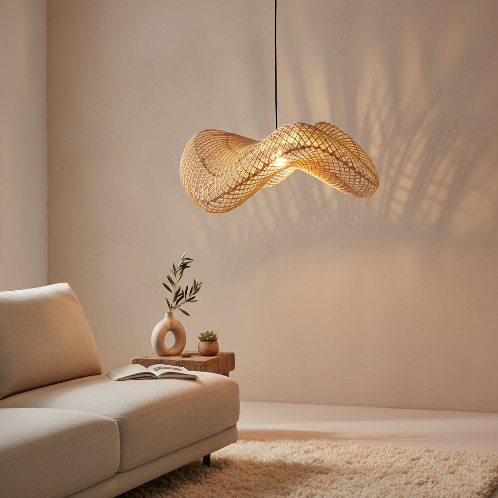 Wave rotan hanglamp L - Ø 71x26 cm