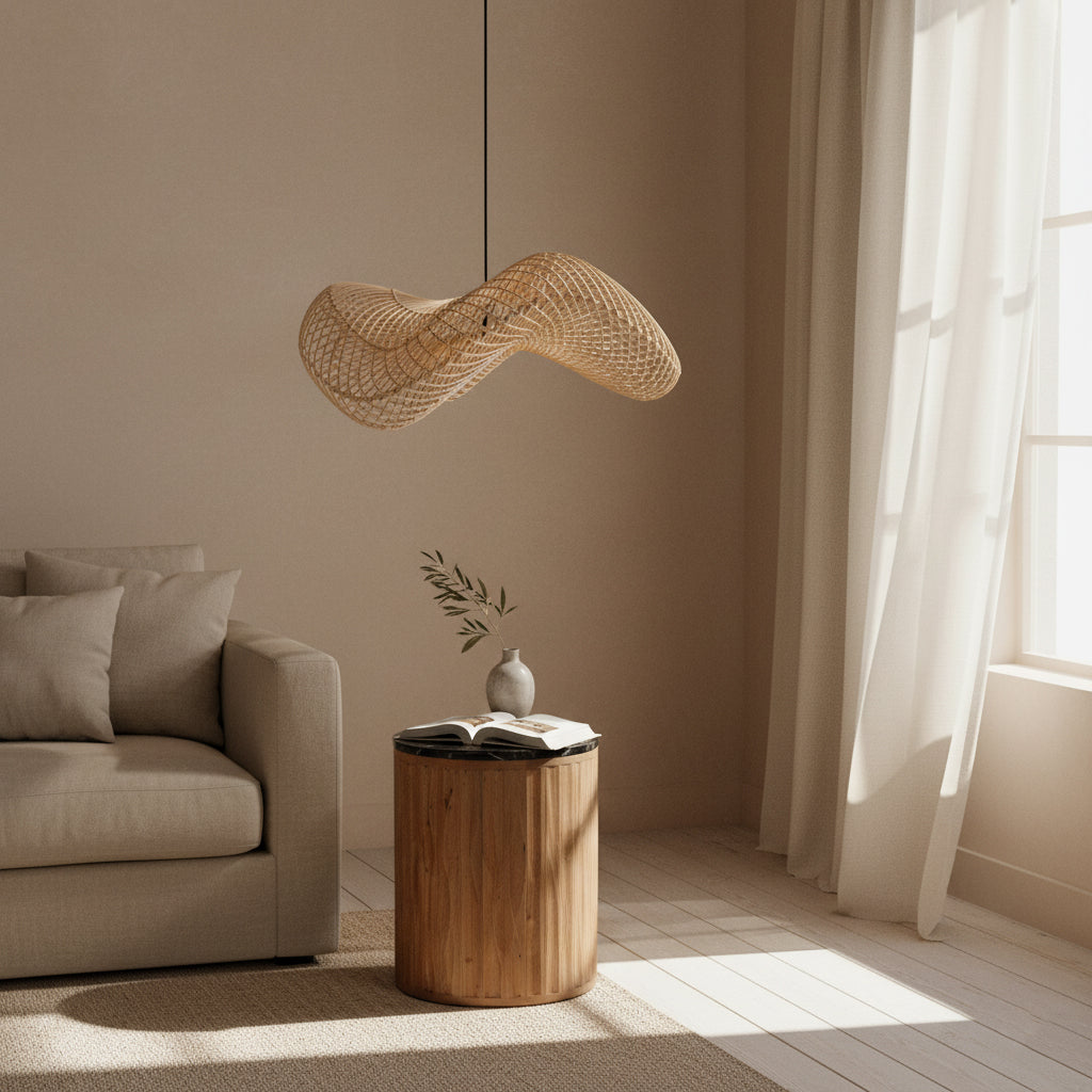 Wave rotan hanglamp L - Ø 71x26 cm