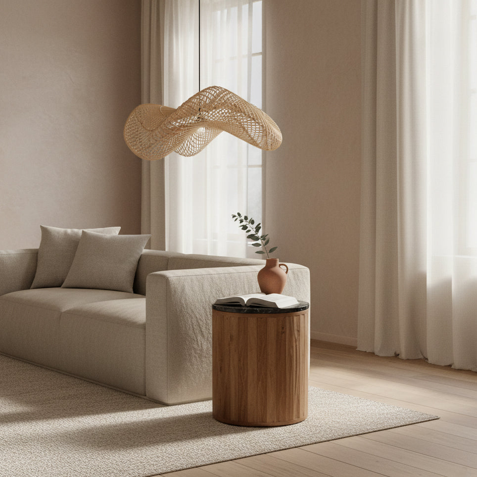 Wave rotan hanglamp L - Ø 71x26 cm