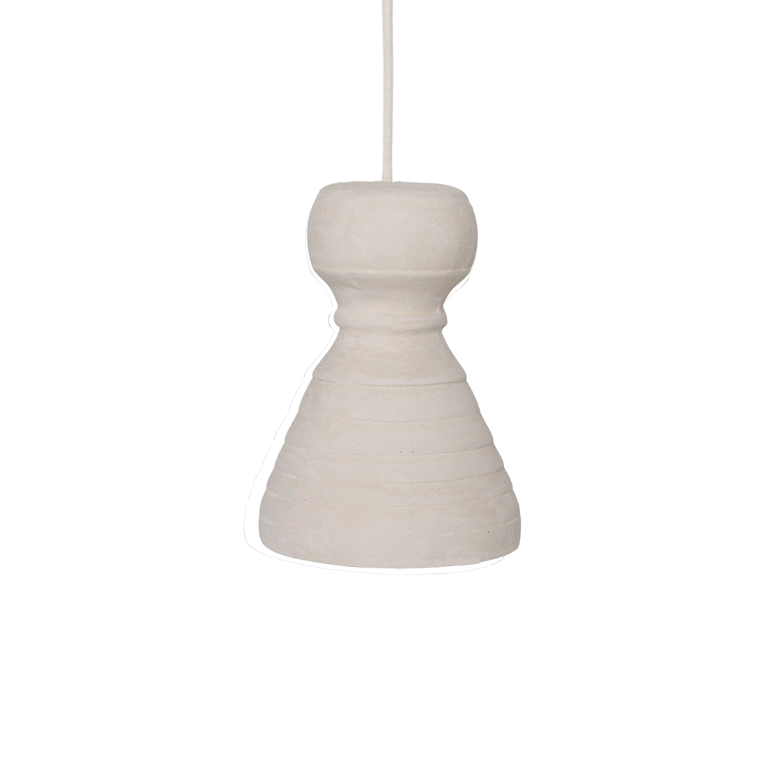 Krijtkleurige hanglamp Kanoi - 15x15x20,5 cm