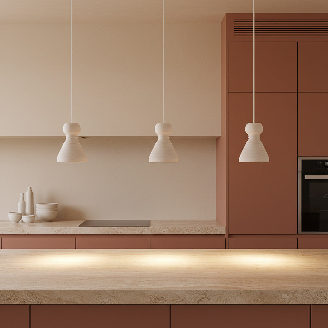 Krijtkleurige hanglamp Kanoi - 15x15x20,5 cm