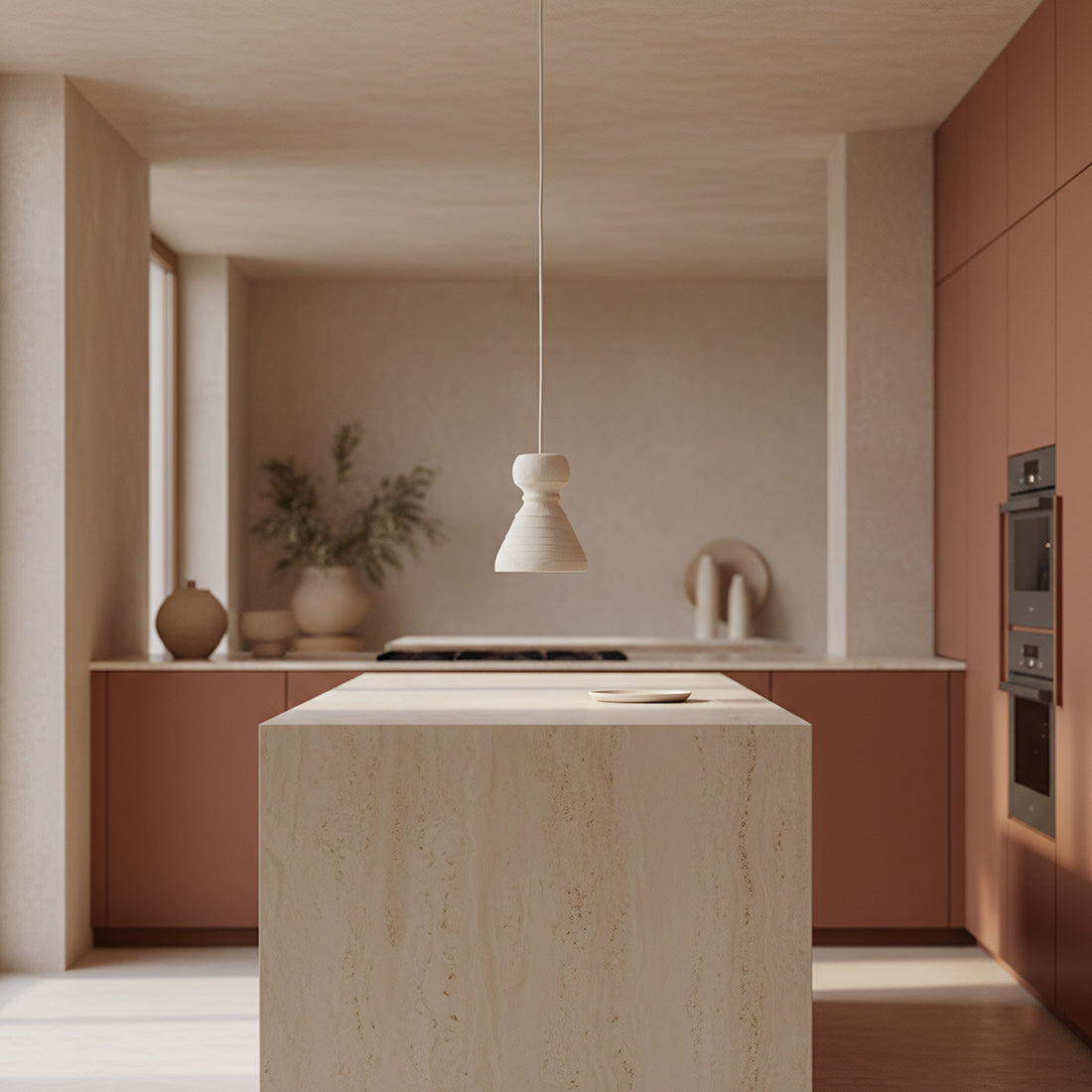 Krijtkleurige hanglamp Kanoi - 15x15x20,5 cm