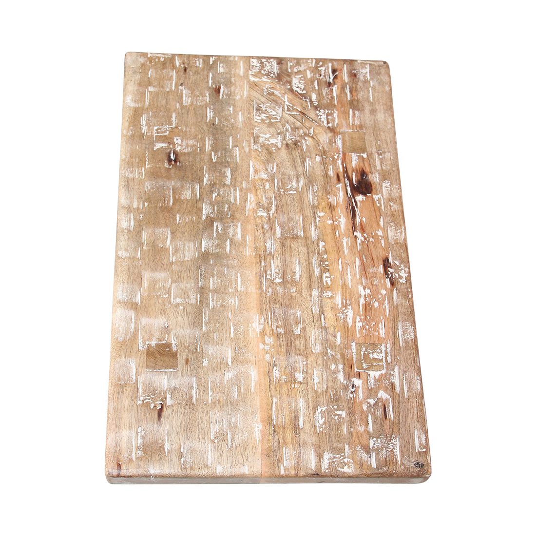 Mangohouten bijzettafel/kruk naturel - 40x25x20 cm