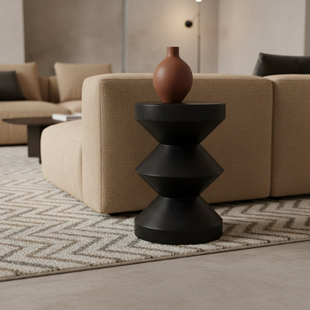 Forma Teakhouten Bijzettafel Rizo Zwart