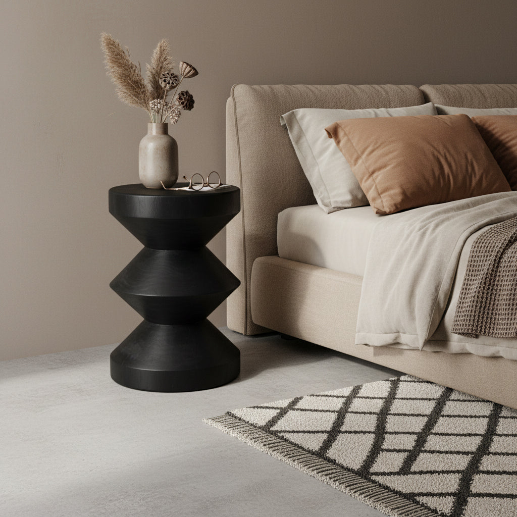 Forma Teakhouten Bijzettafel Rizo Zwart