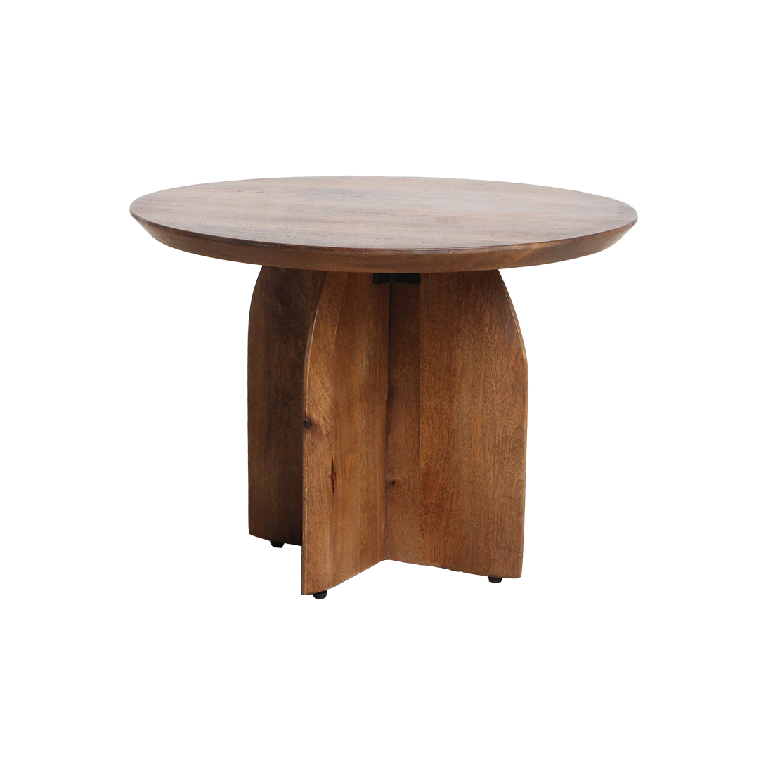 Bullnose Mangohouten Bijzettafel Cross Ø55