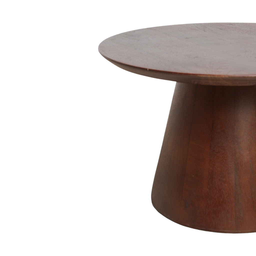 Bullnose Mangohouten Bijzettafel Cone Ø55