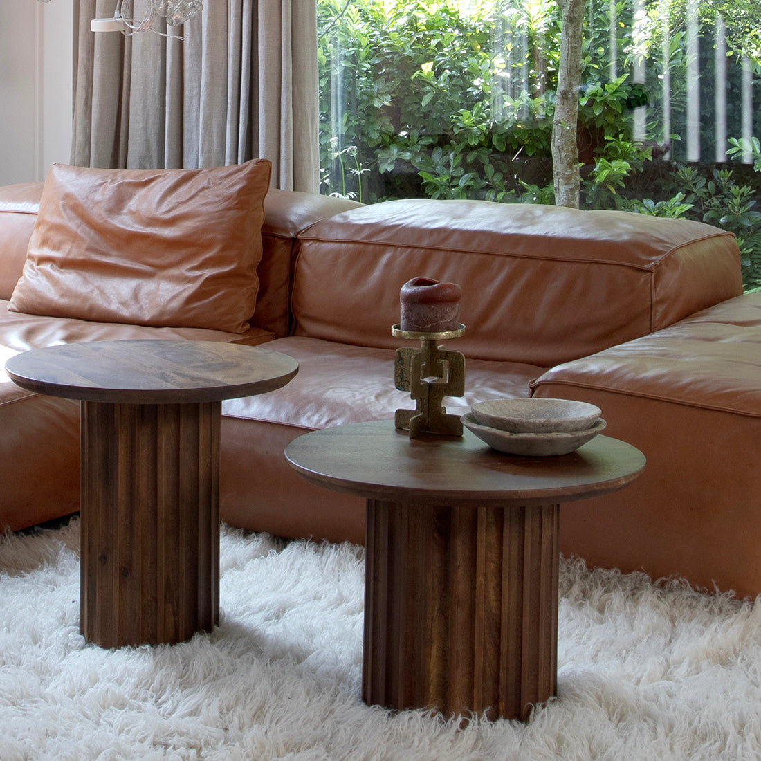 Bullnose bijzettafel reversed bruin Ø 55 cm