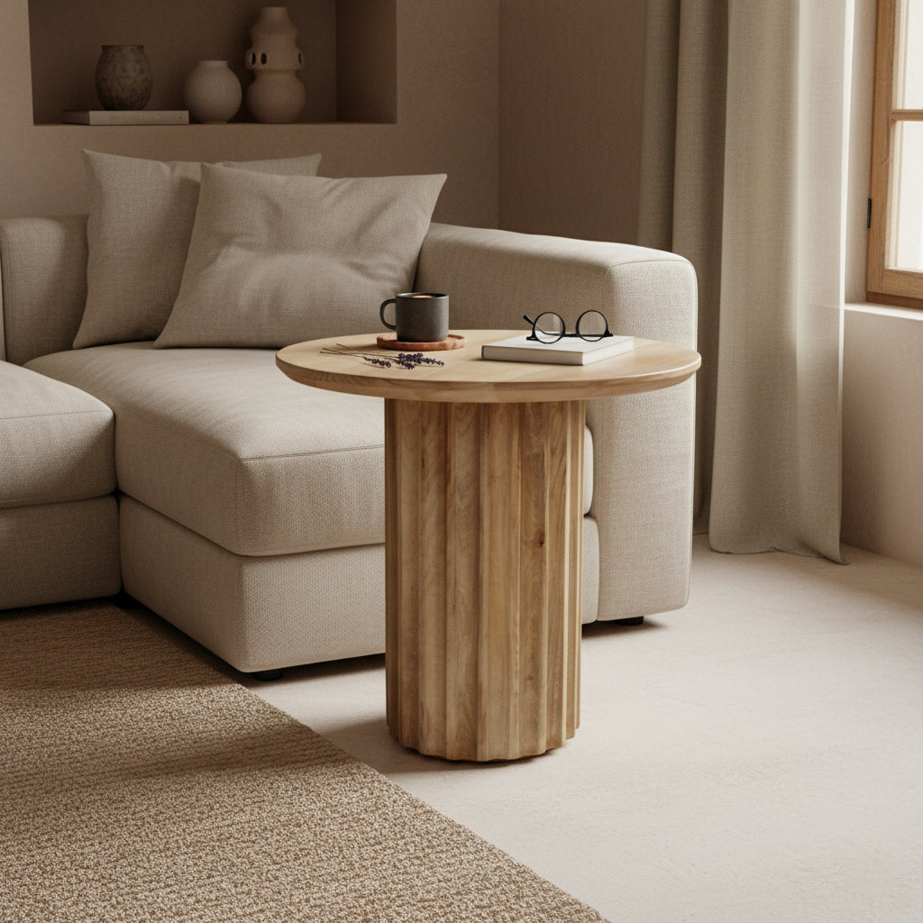 Bullnose Bijzettafel Reversed Naturel Ø50 cm