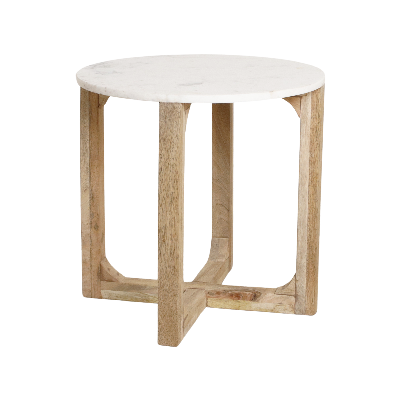 Crema Ronde Marmeren Bijzettafel Wit