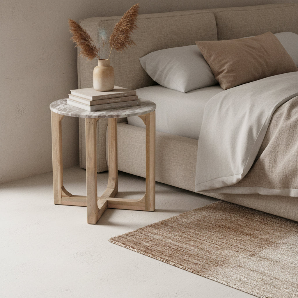 Crema Fantasy Bruin Marmeren Bijzettafel