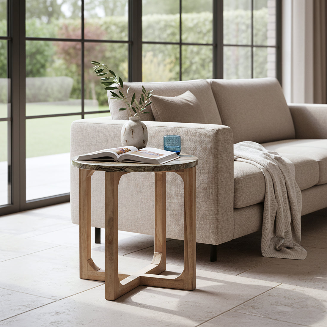 Crema Marmeren Bijzettafel Bizar