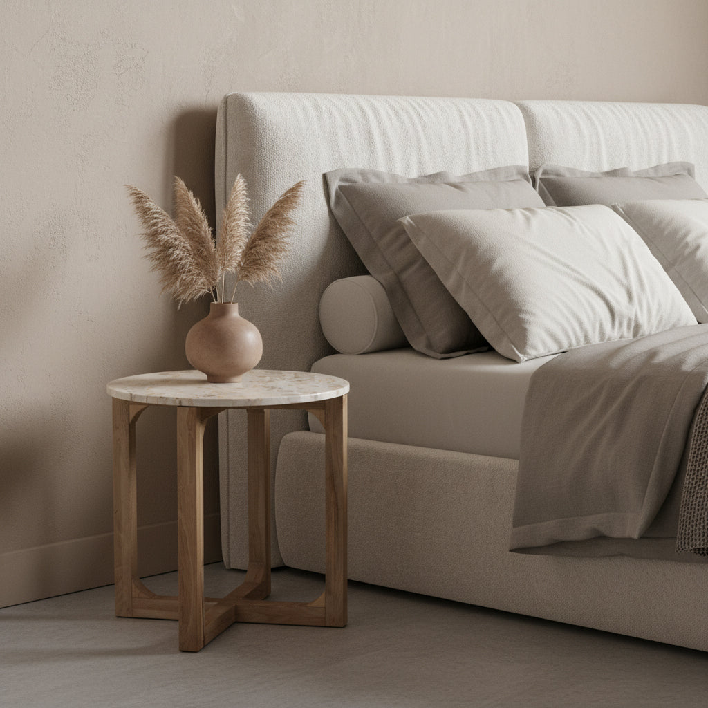 Crema Marmeren Bijzettafel Crème