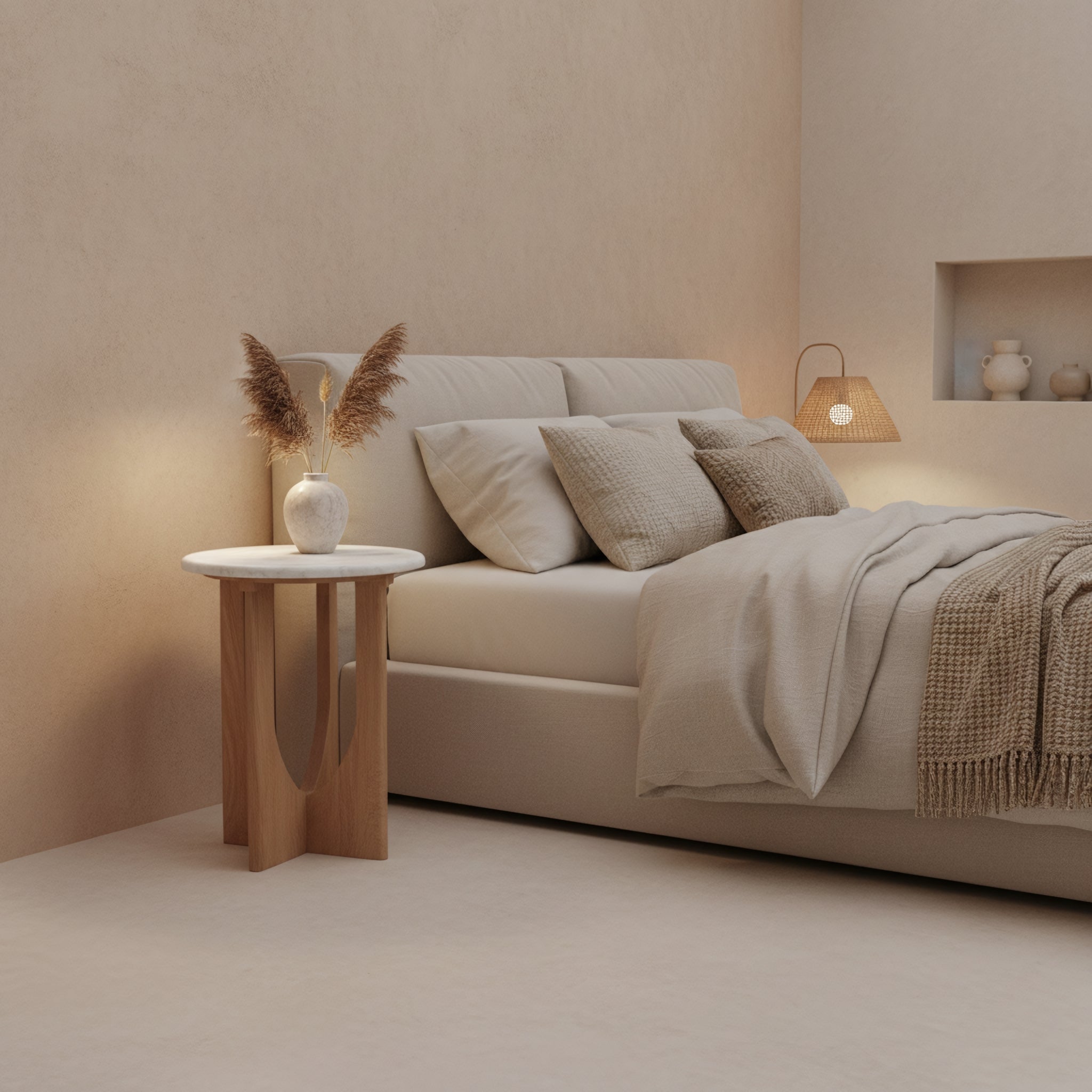 Kuching Marmeren Bijzettafel Wit