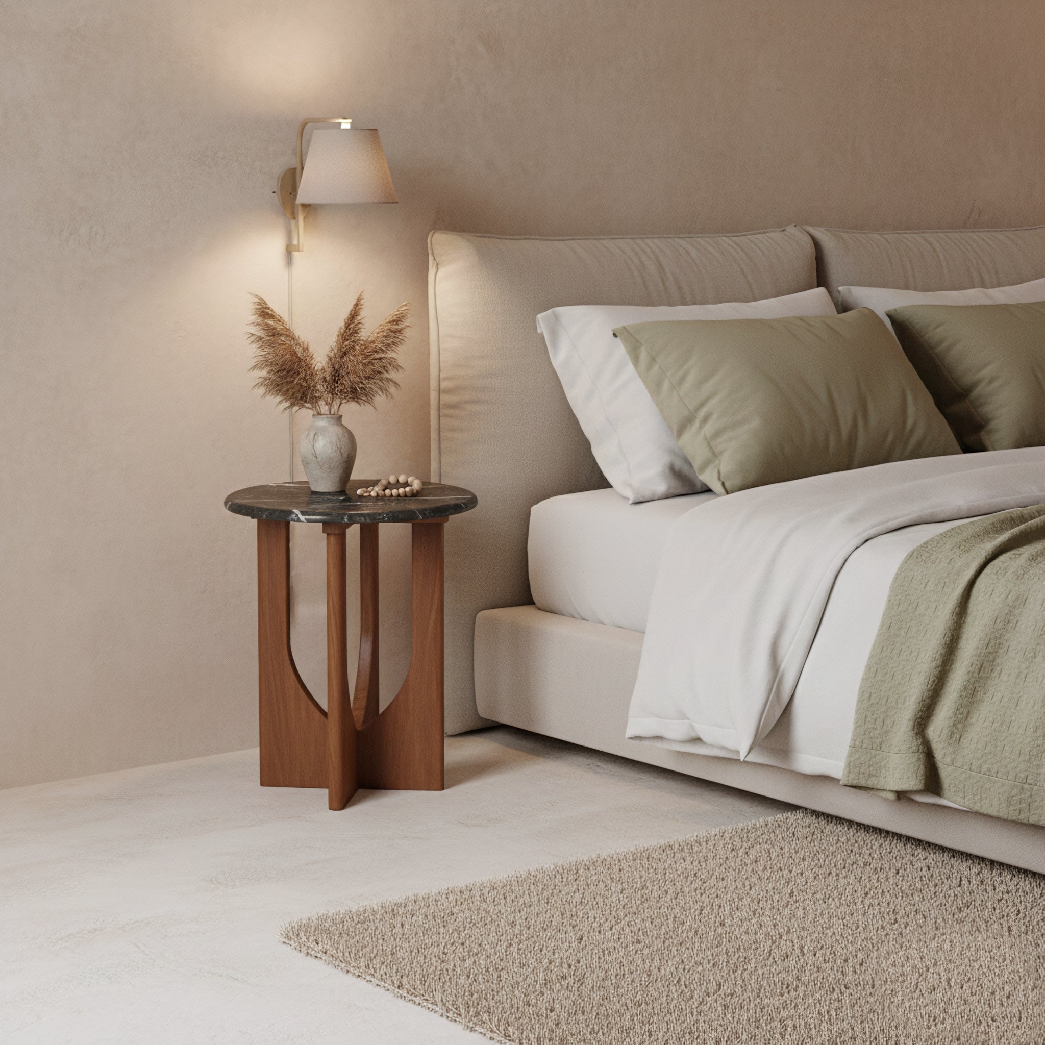 Brunei Marmeren Bijzettafel Zwart