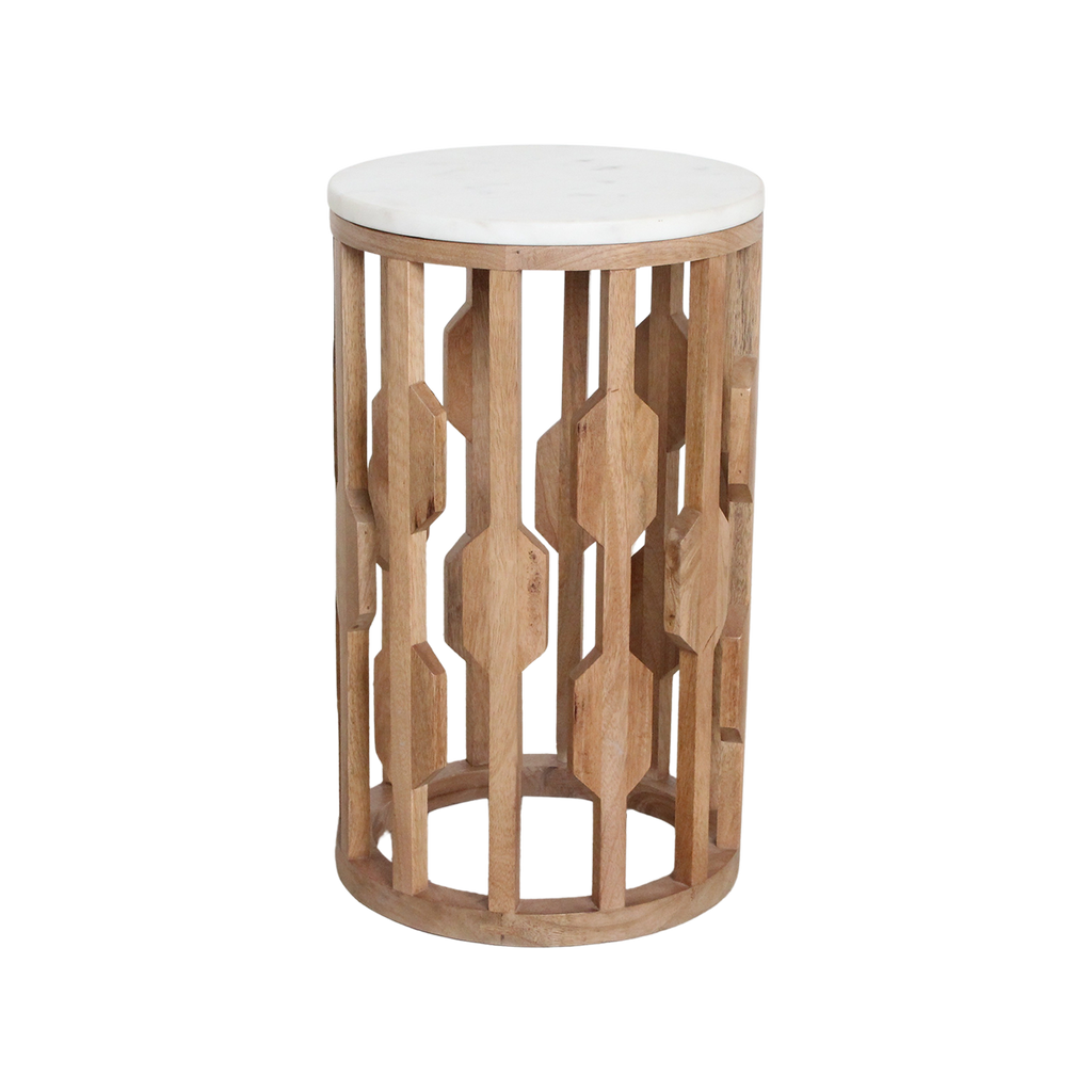 Atjeh Marmeren Bijzettafel Wit