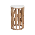 Atjeh Marmeren Bijzettafel Wit