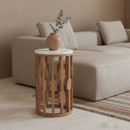 Atjeh Marmeren Bijzettafel Wit