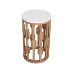 Atjeh Marmeren Bijzettafel Wit