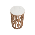 Atjeh Marmeren Bijzettafel Wit