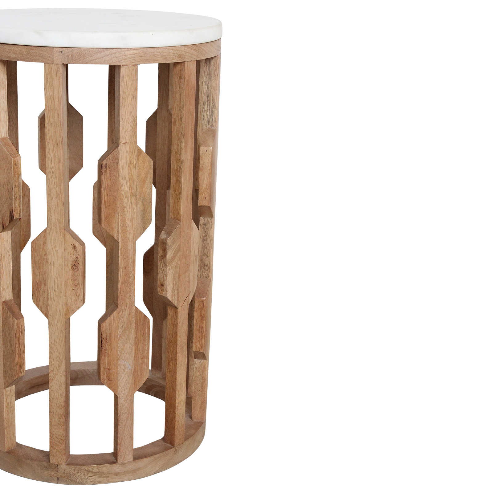 Atjeh Marmeren Bijzettafel Wit