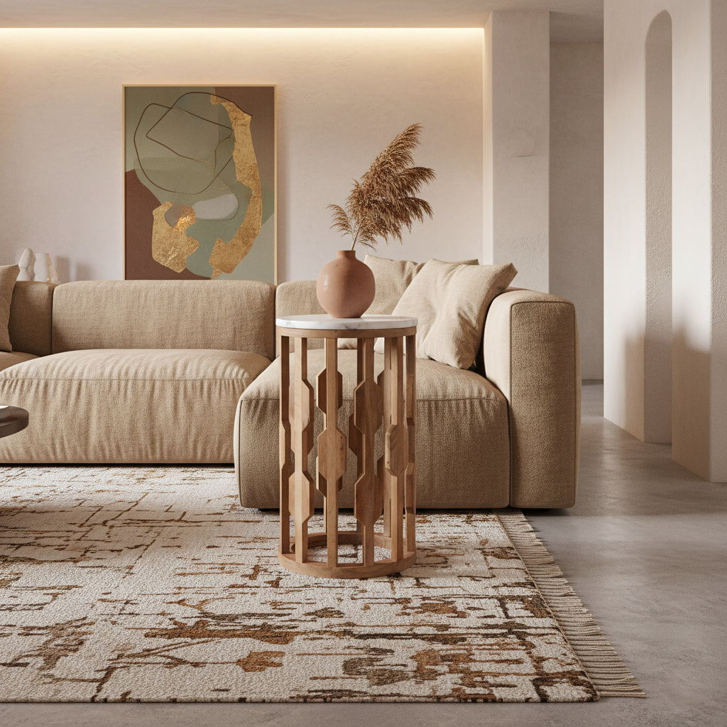 Atjeh Marmeren Bijzettafel Wit