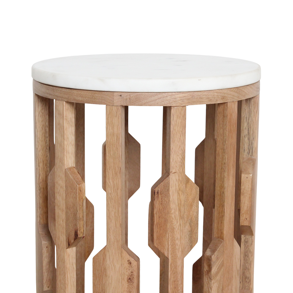 Atjeh Marmeren Bijzettafel Wit