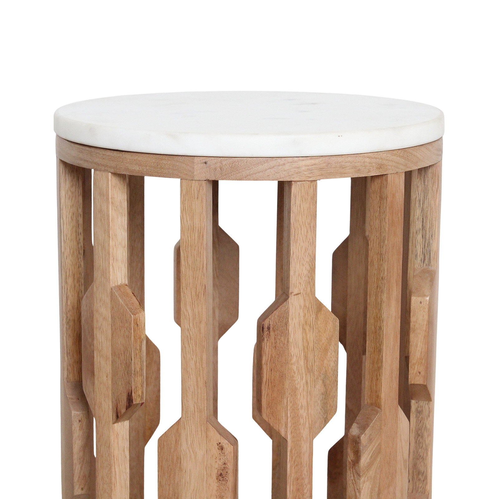 Atjeh Marmeren Bijzettafel Wit