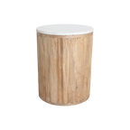 Malakka Marmeren Bijzettafel Wit