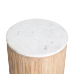 Malakka Marmeren Bijzettafel Wit