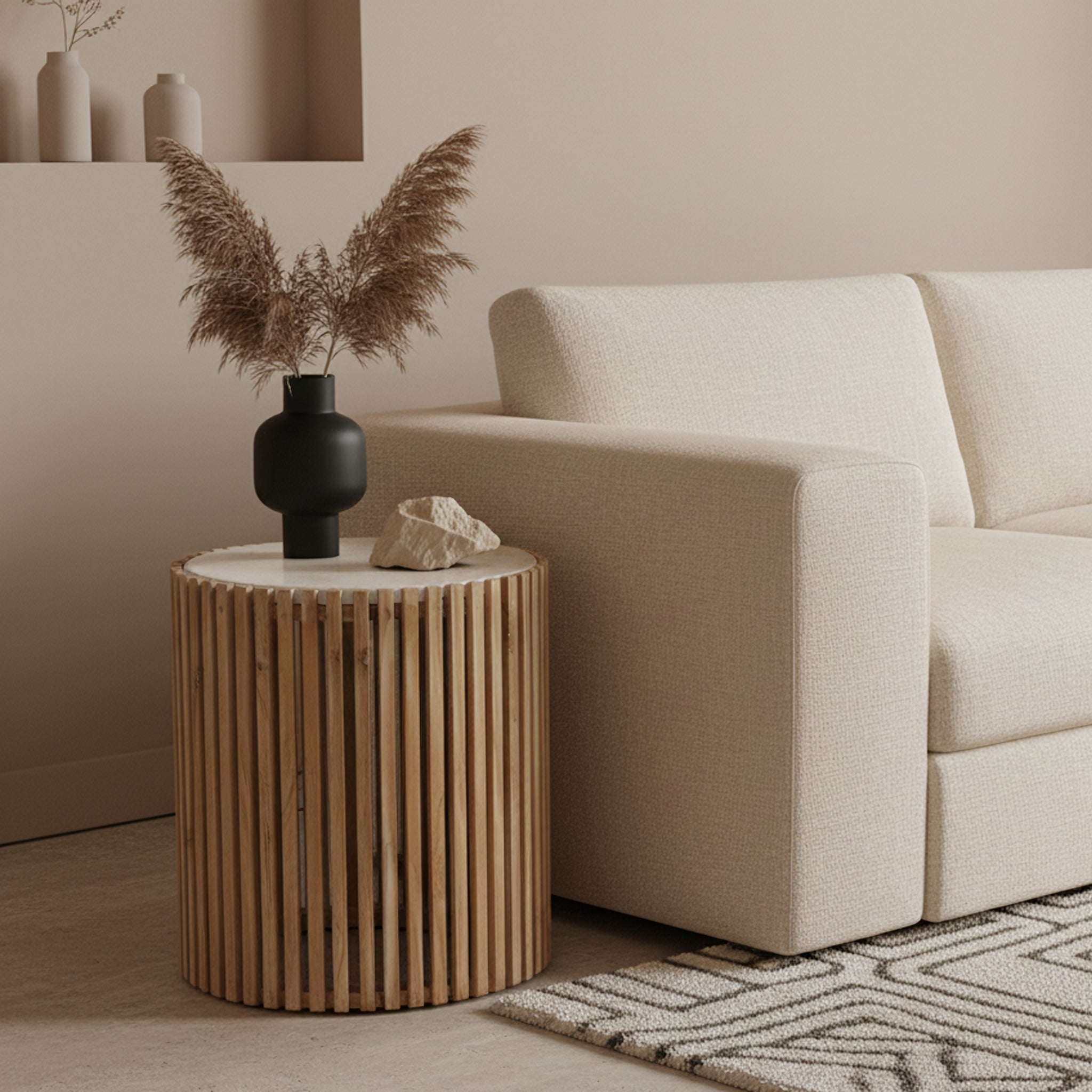 Infinity ronde marmeren bijzettafel